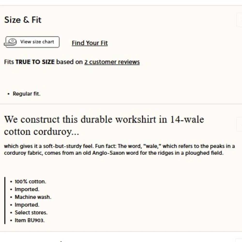 J. Crew Midweight corduroy workshirt in colorblock XL